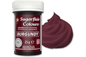 SUGARFLAIR COLOURS Sugarflair Spectral Concentrated Paste Colours Burgundy, Rosso, Colorante Alimentare Pasta, Colorante per Pasta di Zucchero e Mazapán - 25g