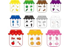 GWTDTOAD Magnet Frigo Enfant, Aimant Enfant Educatif De Tri De Couleurs Montessori, Jeu Magnetique Enfant, Jouets Éducatifs pour La Crèche, La Maternelle, 44 Pièces