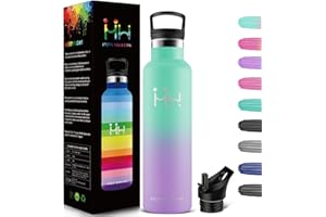 HoneyHolly Botella Agua Niños, 500ML Reutilizable Sin BPA, Botella Agua, Aislamiento Al Vacío de Doble Pared, Termos, Botella Termica Niños, Cantimplora Termica para Niños, Colegio