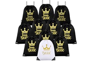 SANLIUSANJIU 11 Stück Braut Team Bride Kordelzug Turnbeutel, JGA Junggesellenabschied Sporttaschen Set, Team Bride Tasche mit Kordelzug, Braut Geschenke Team Bride Geschenke