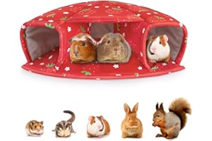 Bienbee Guinea Pig Hideout, Washable Guinea Pig House,Cozy Guinea Pig Bed with Non-Slip Desgin, Guinea Pig Tunnel for Small Pet Bunny/Rabbit/Hamster/Chinchilla,Guinea Pig Accessories