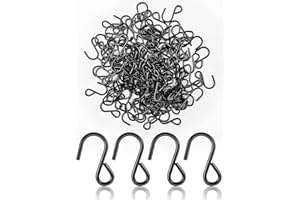 Sheryl&Rain Ganci a S Piccoli Neri,120 Pezzi Mini S Ganci Connettori Di Metallo,Gancio a S Piccolo, Ganci Mini S per Artigianato Gioielli Fai Da Te Catena Di Luci Piante in Vaso Ciondoli DIY Etichette