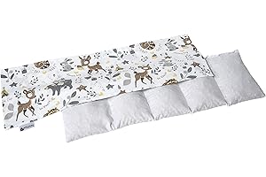 Medi Partners Cherry Stone Pillow 60x20cm 800g 100% Cotton 5-Chamber Eco Natural Heat Pillow Cold Therapy Removable Pillowcase (Deer)
