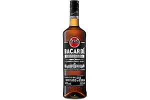 BACARDI BACARDÍ Carta Negra Superior Black Rum, 40% ABV, 70cl / 700ml, Iconic Caribbean Rum Perfect for Tropical Cocktails