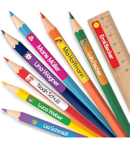 50 Klebeetiketten 6x2cm - Wasserdicht Für Schulmaterial