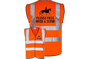 CORPORATE TOGS Equine Hi-Vis Please Pass Wide and Slow Horse Equestrian Safety Orange Vest