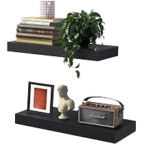 Schweberegale Set 2-teilig – 40,6 Cm Breit, 23,6 Cm Tief, Rustikal Hellbraun Für Wandmontage