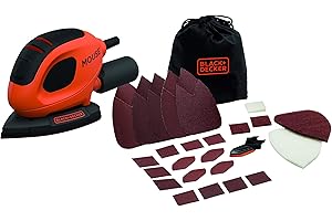 BLACK+DECKER, NUOVA LEVIGATRICE MOUSE MULTIFUNZIONE 55W con 15 Accessori. BEW230BC-QS