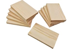 ANKTILY Paquete de 10 tablas de madera rectangulares en bruto para manualidades, 10 x 6 x 1 cm, bloques de madera en blanco para tallar, pintar y quemar