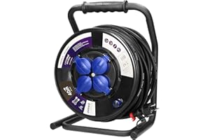 ORNO OR-AE-13157(GS) Avvolgicavo per esterni Cavo di 30m 4 Prese IP44 3200W Anti-Twist Socket System