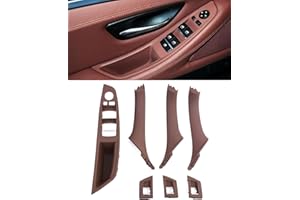 TZYSZDB Lot de 7 poignées de porte de voiture f10 pour poignée latérale de porte BMW Série 5 BMW 520 523 525 528 530 535 Kit de remplacement de lève-vitre (Marron)