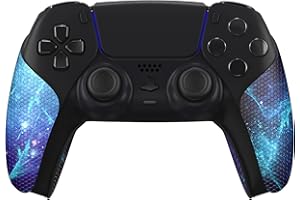 eXtremeRate PlayVital Pegatina para ps5 - Adhesivo de Silicona Antideslizante, Skin de Goma para ps5 Control, Protector con Textura para Mejor Agarre en el Mando (Nebulosa Azul)