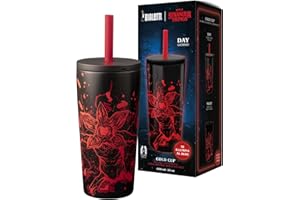 Bialetti Thermobecher Stranger Things, 900 ml – mit Strohhalmdeckel, leuchtet im Dunkeln, hält die Temperatur, nicht spülmaschinengeeignet
