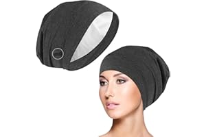 WLLHYF Silk Bonnet Sleep Cap Soft Hair Wrap Cover Satin Lined Beanie Adjustable Turban hat Nurse Cap Bonnet for Medium Curly Frizzy Hair Chemotherapy hat for Women and Men