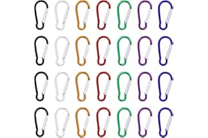 GUDQVOZIHG 35pcs Petit Mousqueton, 46 x 2.2cm Mousqueton Porte Clé, Aluminium Mini Mousquetons,pour Sacs à Dos, Camping, Tente, Voyage, Pêche, Laisses de Chien, Porte Clef (7 Couleurs)
