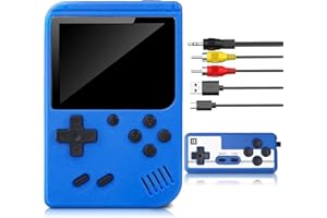 YUMCUTE Console de jeux portable - Mini console de jeu rétro avec 500 jeux FC classiques pour connecter la télévision et deux joueurs, écran de 7,6 cm, batterie rechargeable 1020 mAh, cadeau pour enfants et