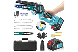 VIWKO Chainsaw, 1000W Brushless 4000mAh Mini Electric Chainsaw Compatible with Makita 18V Batteries, 6 Inch Small Cordless Chain Saw, Auto Lubricator Handheld Battery Chain Saws for Cutting Wood Tree, Gifts