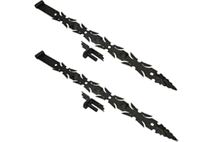 KOTARBAU® 2 x Bisagras para puertas y ventanas 800mm, Gozne para atornillar + Quicio, Herraje para contraventana, portones, verjas, Bisagra de acero, Bisagra decorativa negra, Bisagra de encaje, Retro