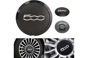 FUERDICH Fiat 500 Tapacubos - Tapas De Rueda De Centro Centrales Llantas Aluminio, Compatibles Fiat 500 Centro Tapacubos De Pieza, Tapacubos del Centro De Rueda 68078419AC para 2012-2023 (E)