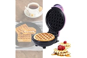 YEKUYEKU Waffle Maker, Waffle Maker Iron Machine, Non-stick Electric Waffle Machine, Waffle Iron, Compact Snack Maker with Power/Ready Indicator Lights