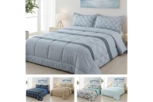 DONATELLA EDREDON Estampado Reversible Milan - 150 cm., Milan-Azul