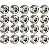 sourcing map 4 stuks Groefkogellager 629RS dubbel verzegeld 9 x 26 x 8 mm koolstofstaal DE 627ZZ (7 * 22 * 7) Pack Of 20