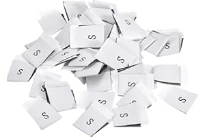 sourcing map Clothing Sewing Size Label, S Sizes Woven Embroidered Label White for Clothes Garment, Pack of 100