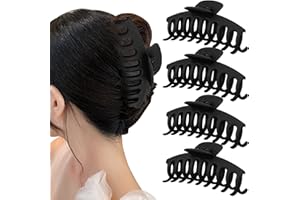 YEAPEAK 4 Stück Haargreifer, Haarspangen Damen, Große Haarklammer,haarklammer groß dickes haar, haarklammer schwarz für Rutschfestes Haarspange Haarstyling Zubehör, Für Frauen Und Mädchen