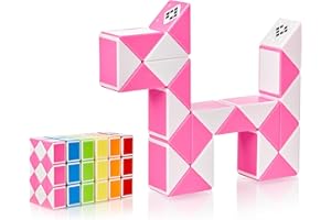 CUBIDI® Mini Serpenti Magici Puzzle – Gadget Regalo di Compleanno bambini, Regalini Festa Bambini – Serpente Giocattolo, Gioco Rompicapo Bambini e Adulti, Magic Snake - 1pz 24 Blocchi (Rosa)
