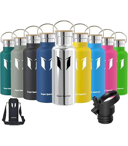 FIH 855 Bouteille double paroi noire, 1000 ml, acier inoxydable, sans