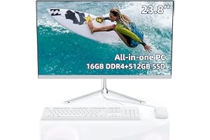 All-in-One Desktop,All-in-one Desktop pc,Intel Quad-Core N5095 Processor,16GB RAM, 512GB SSD, Dual-Band WiFi 2.4/5.0Ghz & Bluetooth 4.2, Windows 11, Includes Keyboard and Mouse Set