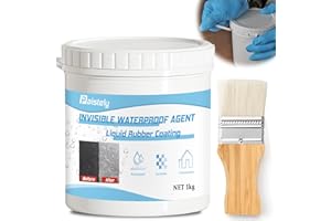 PAISTELY Rivestimento impermeabile trasparente, adesivo impermeabile invisibile, sigillante impermeabile, rivestimento impermeabile per varie fughe, crepe e perdite (1 kg, 1)