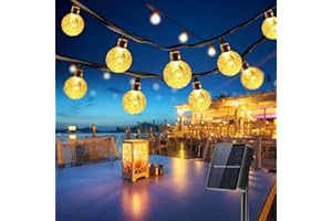 QXMCOV Guirlande Solaire Exterieur, 11M 50 LED Guirlande Lumineuse Exterieure Solaire, 8 Modes IP65 Etanche Guirlande Exterieur Solaire pour Jardin, Balcon, Cour, Mariage, Fête, Décoration (Blanc Chaud)