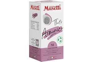 ‎CAFFÈ MUSETTI Caffè Musetti, 18 Kaffeepads Armonico Mischung, 4/5 Intensität, Noten von Kakao und Haselnuss, Arabica und Robusta Qualität, Intensiver und Ausgewogener Geschmack, Voller und Anhaltender Nachgeschmack