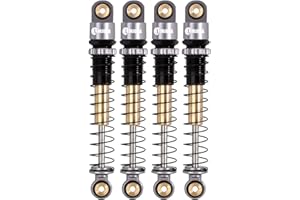 INJORA RC Amortisseur 43mm Fileté Tele Shocks Damper pour 1/24 RC Crawler Axial SCX24 Deadbolt Bronco Gladiator Micro Crawler Upgrade(Gris)