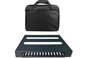 GOKKO Guitar Pedal Board 13.8" x 11" Guitar Pedalboard with Power Supply Bracket, Includes Carry Bag & Mounting Tapes (Black, GKS-14B)