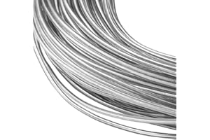BENECREAT Fil D'aluminium Recouvert de Plastique PVC Transparent de Calibre 12 (2mm) 100FT (30m) fil Pliable en Aluminium Argenté pour la Fabrication de Vêtements, Chapeaux, Artisanat