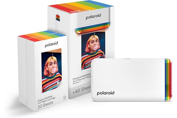 Polaroid Bundle Hi-Print+Papier - 2nd Generation - Imprimante Portable 2x3 connectée Bluetooth, imprimante à Sublimation - Blanc