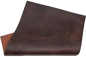HAPPER STUDIO Pelle bovina spessa 2 mm Pull-Up CRAZY Horse fogli in vera pelle per fai da te (A4 (210 x 297 mm), marrone, 1)