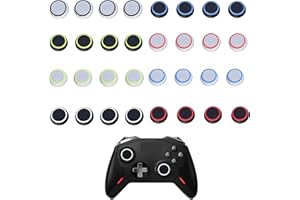 IDMANUAL 32PCS Controller Grips Colorful Aim Assist Thumb Stick Grips Caps set Protection Attachments Thumb Grip Cap Cover Thumb Caps Non-Slip Controller in Silicone Compatible for many Series Controller