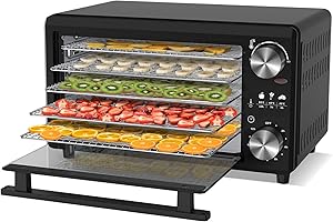 ‎TURBOTRONIC BY Z-LINE TurboWave BIO Dörrgerät ab 30°C - komplett aus Metall, 14 Liter, 5x Einlegeboden, 30°C bis 80°C, inkl. Timer und Rezeptheft