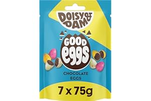Doisy & Dam - Dark Chocolate - Good Eggs Easter - Vegan Chocolate - Crunchy Sugar Coating - No Artificial Ingredients - No Palm Oil - 7 x 75g
