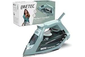 Imetec Perfect Comfort - Ferro da stiro a vapore – Leggero – Maneggevole - Protezione anticalcare - Colpo vapore 140 g - Piastra acciaio inox - 2200 W - Impugnatura ergonomica - Risparmio energetico