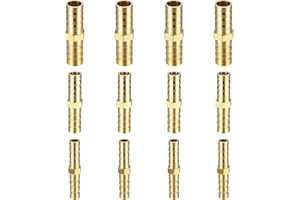QEAPUG 12 Pezzi Raccordi In Ottone per Tubo, Raccordi Per Tubi Flessibile 6mm 8mm 10mm, Raccordo Portagomma Ottone, Barb Raccordo Adattatore per Tubo Gas Acqua Olio