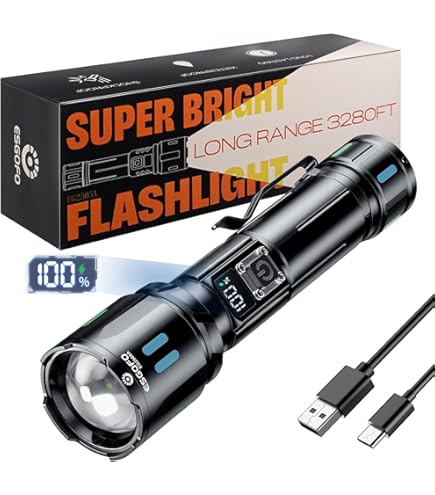 Torche Extérieure Randonnée Torche LED Rechargeable Super Puissante 2000 Lumens - Mini Lampe De Poche En Aluminium Étanche - Pour Randonnée, Camping, Urgence éclairage Urgence Portable Torche Extérieure Randonnée Torche LED Rechargeable Super Puissante 2000 Lumens - Mini Lampe De Poche En Aluminium Étanche - Pour Randonnée, Camping, Urgence éclairage Urgence Portable