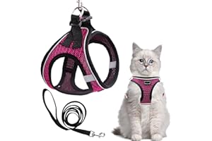 DEVANTIA Szelki dla kota ze smyczą Szelki dla kota Smycz dla kota - Wytrzymałe, miękkie szelki dla Twojego kota,idealne dla kociąt i dorosłych kotów Szelki dla małych psów (różowe, rozmiar M)