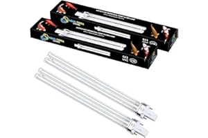 Aqua-Terra Lighting 11W Pond Filter bulbs 2 PACK – UVC ultra violet bulbs for Filters & Clarifiers – Germicidal G23 2pin PLS lamp base for replacing UV bulbs in garden pond filters