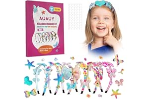 AUAUY 6 opasek do włosów typu "zrób to sam", zestaw do majsterkowania, kreatywny prezent urodzinowy, zestaw do majsterkowania, dla dziewczynek w wieku 5-12 lat, modne akcesoria do włosów, prezent na