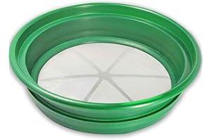 SE 13 1/4 Inch Stackable Classifier Gold Prospecting Pan - 1/100 Inch Stainless Steel Mesh Sifting Pan, Green