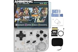 AIRUIDAS RG35XX Retro Handheld Game Console 3.5 Inch IPS Screen 640 x 480 Linux System with a 64G Card Pre-Installed 5000+ Games Supports HDMI and TV Output (RG35XX-White+Bag--new)